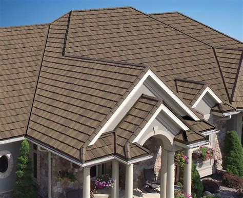 houses with stone and siding metal roofs|stone coated metal shingles.